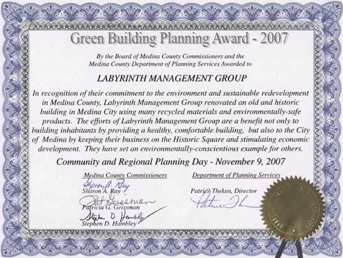 Green Design Award Certificate